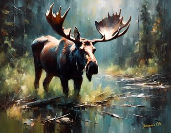 Wildtiere - Abstrakter Surrealismus - Elch 1