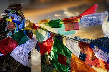 colorful prayer flags by Jürgen Wiesler