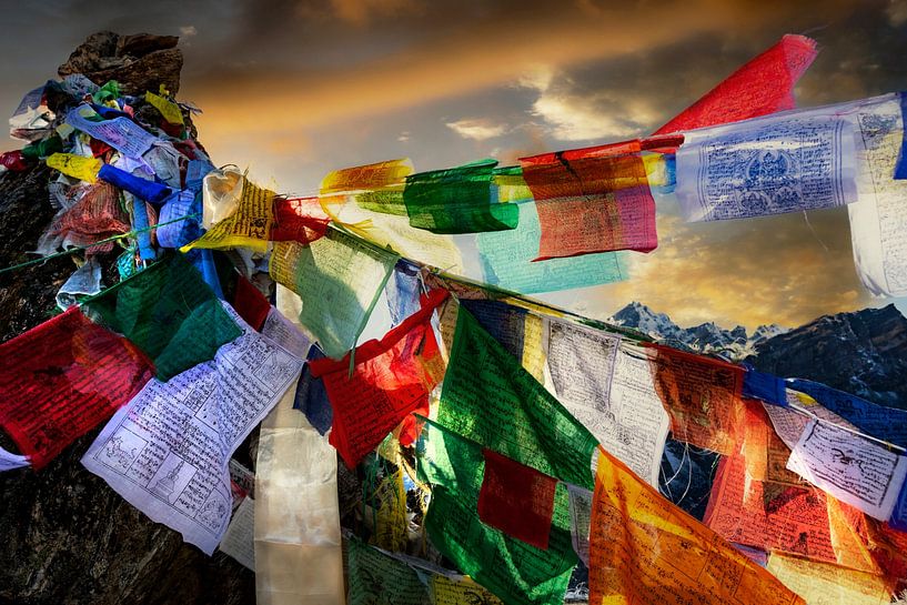 colorful prayer flags by Jürgen Wiesler