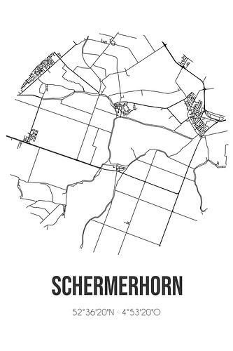 Schermerhorn (Noord-Holland) | Landkaart | Zwart-wit