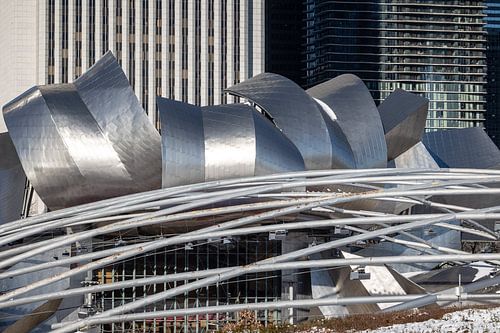 detail van het Jay Pritzker pavilion in Chicago