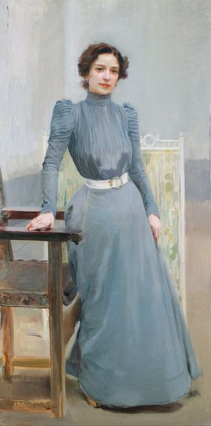 Clotilde in einem grauen Kleid, Joaquín Sorolla y Bastida von Meisterhafte Meister