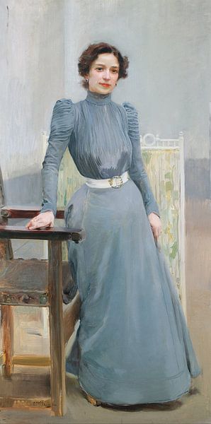 Clotilde en robe grise, Joaquín Sorolla et Bastida par Des maîtres magistraux