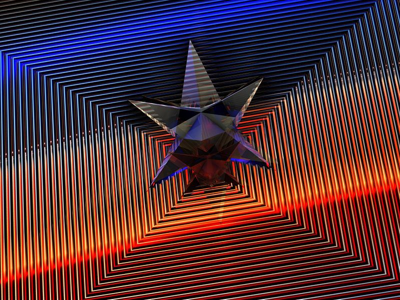 3d abstract art fantasie ster van W J Kok