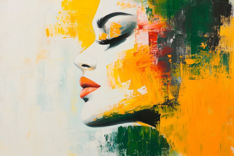 Feminine profile in vibrant colours by Poster Art Shop