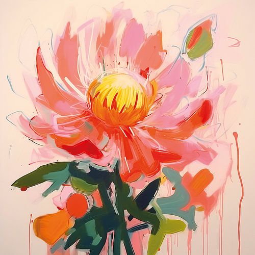 Radiant Resonance Brushstrokes of Floral Emotion