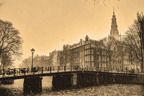Zuiderkerk Amsterdam Sepia Winter