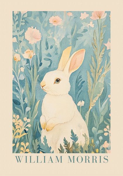 William Morris - Hare in a flowering field by Niklas Maximilian