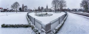 Panorama van de Mormonenkerk (Den Haag tempel) in de sneeuw in Zoetermeer sur Roy Poots
