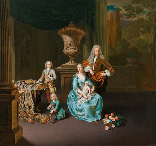Diederik baron van Leyden van Vlaardingen, en zijn familie, Willem van Mieris
