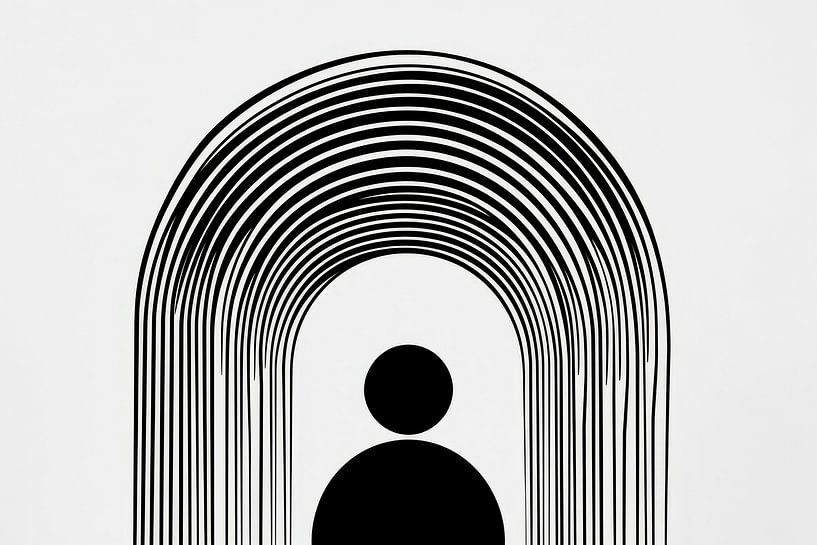 Feuille noir et blanc par Poster Art Shop