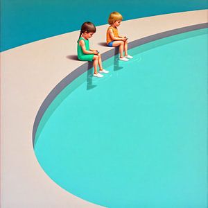 Réflexions tranquilles au bord de la piscine