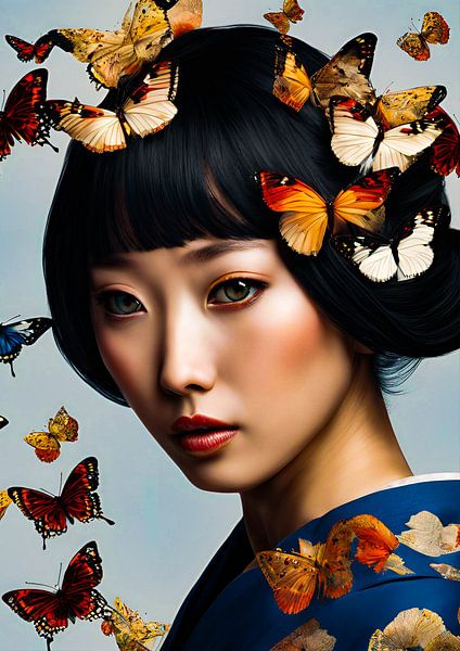 The Geisha with the Butterflies van Truckpowerr