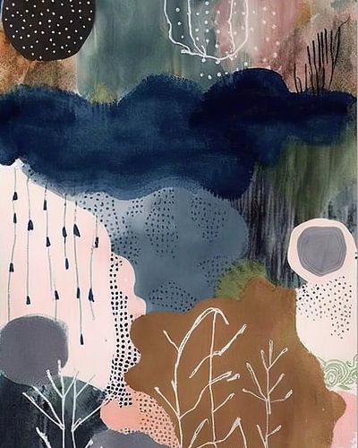 Moderne Abstraktion in Erdtönen und Pastell