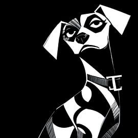 Weathered Dachshund in Pure Contrast by Karina Brouwer