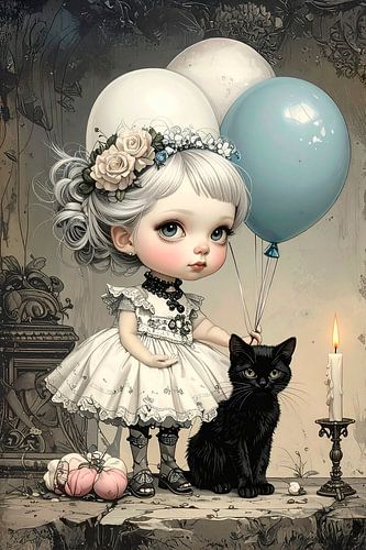Pop with her cat...