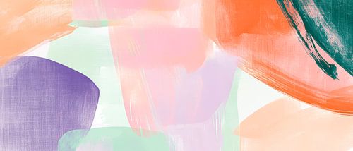 Abstract pastel kleurenschilderij