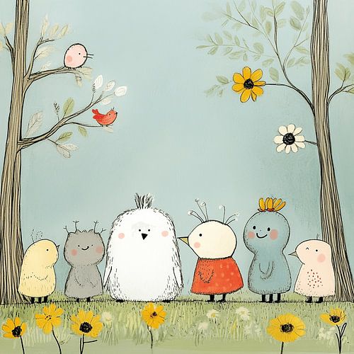 Merry Forest Animals in the Forest