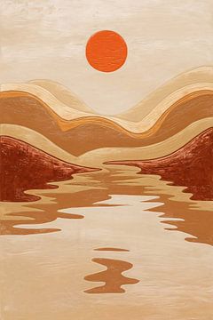 Abstract landschap met warme tinten van Imperial Art House
