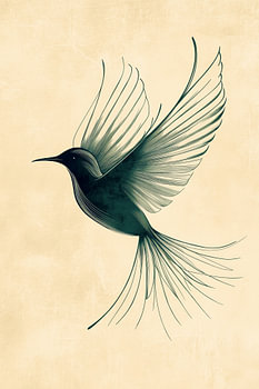 Zwevende Elegantie Abstracte Kolibrie Vogel