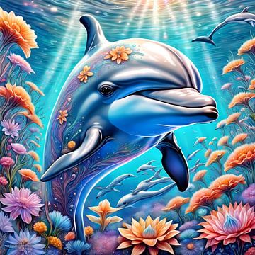 Schattige kleine dolfijn (1) van Johanna's Art