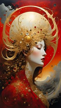 Celestial Muse - Red - Mobile Vertical by Mellow Art