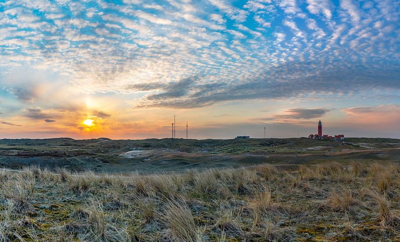 vuurtoren zonsondergang grote panorama van Texel360Fotografie Richard Heerschap