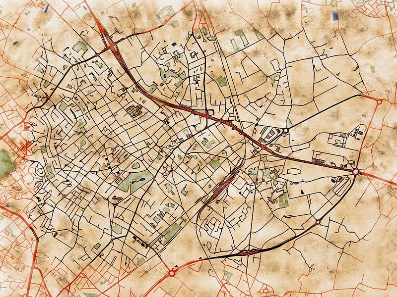 Carte de Mouscron avec le style 'Serene Summer' par Maporia