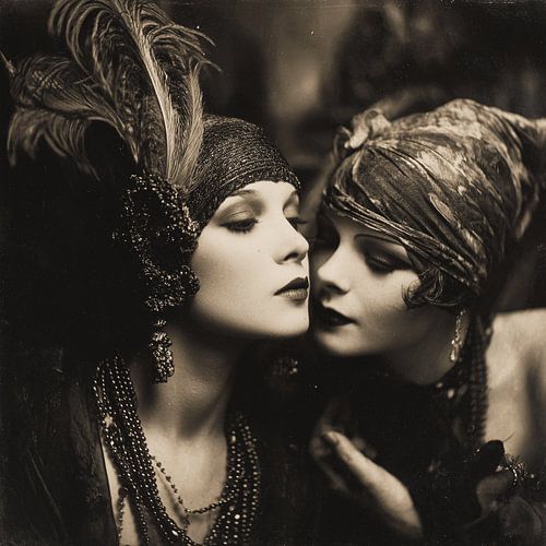 Whisper behind the mask | vintage 1920s portrait