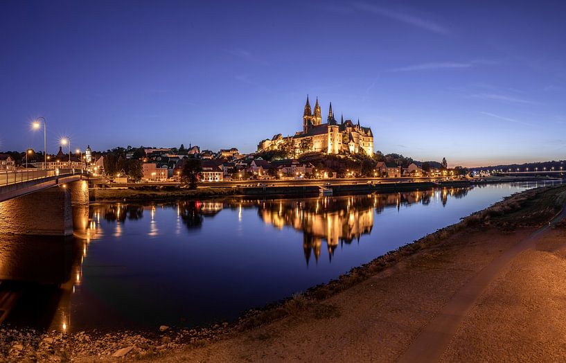 Albrechtsburg/ Meißen panorama at blue hour by Frank Herrmann
