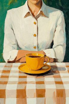 Koffie op Geblokt Tafelkleed no.1