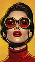Stylish Pop-Art Portrait Woman with Large Glasses by Steinfox Art thumbnail