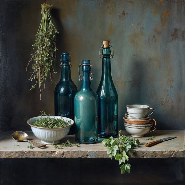Stilleven met Flessen van The Nudes Gallery