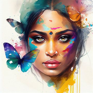 Holi Glow Hindu Portrait by Chromatic Fusion Studio