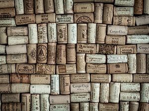 bouchons de bouteilles de vin à l'horizontale