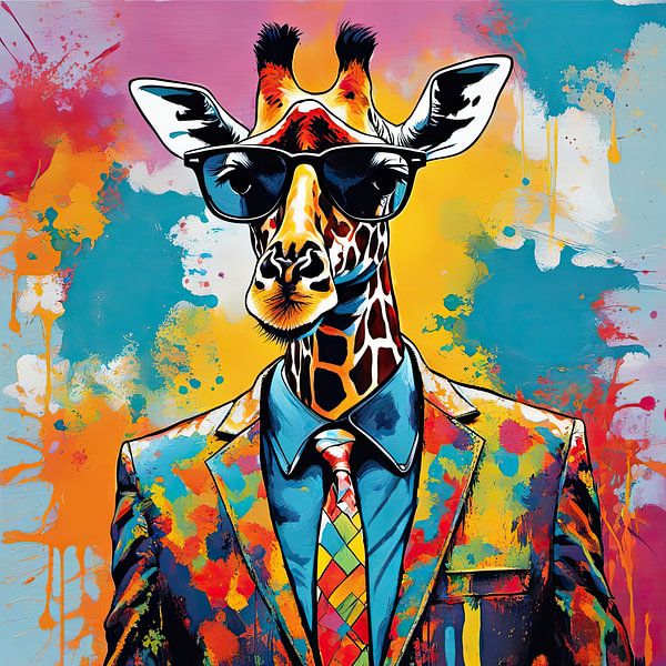 Pop Art Giraffe 11.74 von Blickfänger Gemälde