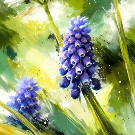 Blauw druifje van Linda de Klein