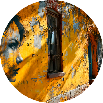 Graffiti - Street art - portret van BowiScapes abstract en digitale kunst