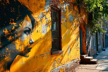 Graffiti - Street art - portret van BowiScapes