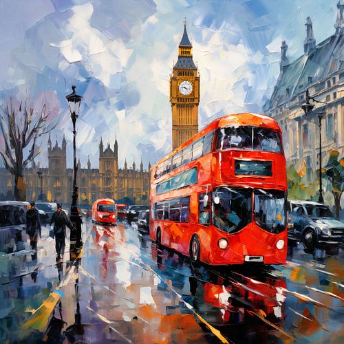 Rode bussen in Londen