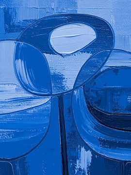 Modern abstract painting in Vibrant Blue tones