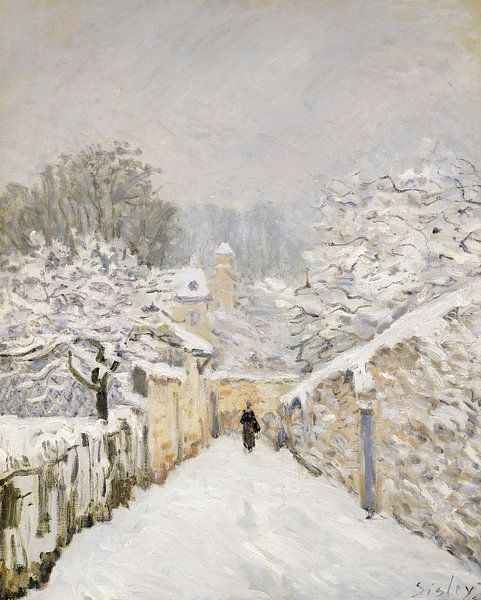Alfred Sisley,Snow at Louveciennes by finemasterpiece