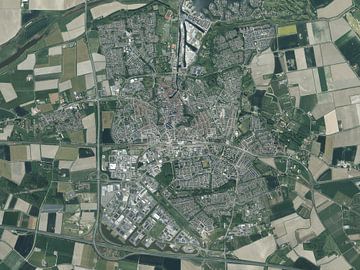 Luchtfoto van Goes van Maps Are Art