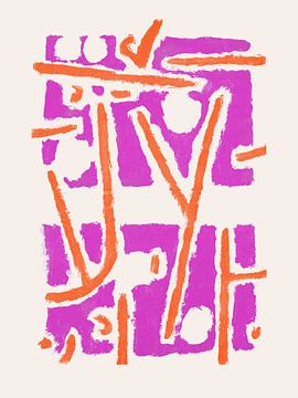 Paul Klee - Zonder titel - Roze van Malou Studio