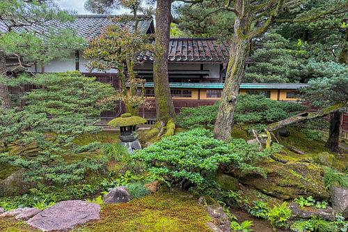 Japanese garden in Kanazawa, Japan