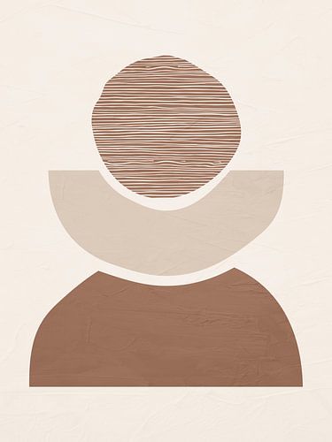 Abstract organic geometric modern art in earth tones