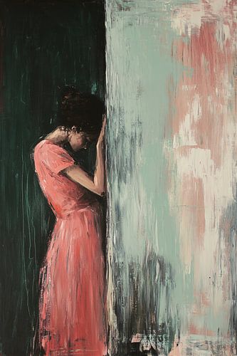 Vrouw in een roze jurk