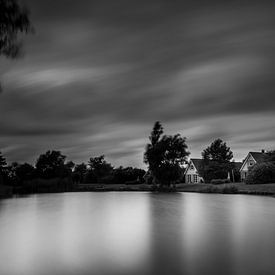 Coucher de soleil noir et blanc au parc Sandur à Emmen sur Kim Bellen