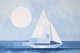 Geometrisch zeilen - Moderne zeilbootkunstwerken voor zeilliefhebbers van Poster Art Shop