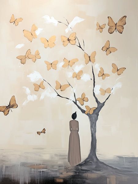 Japandi, Butterfly Tree III by Caroline Guerain